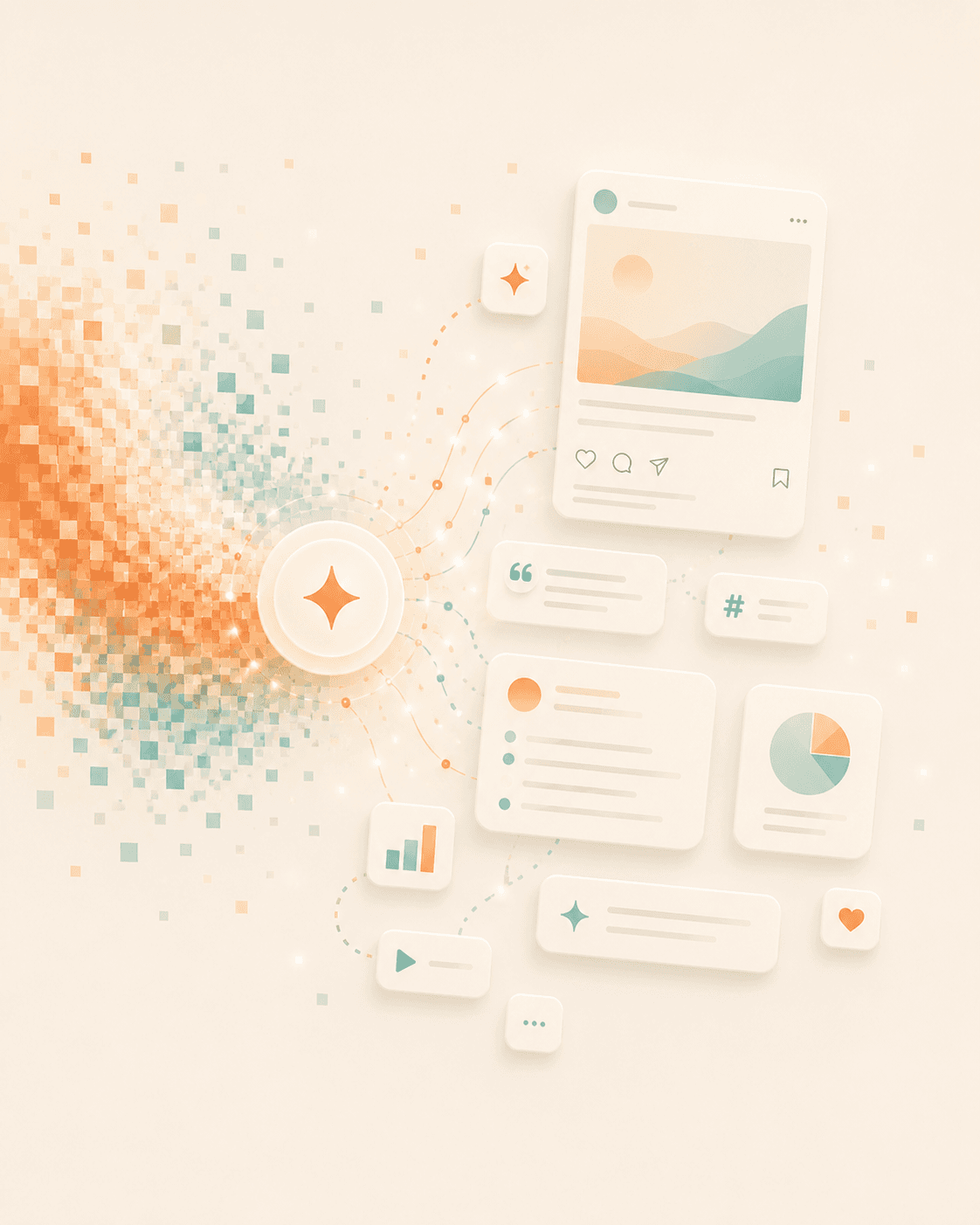AI generating content across multiple formats